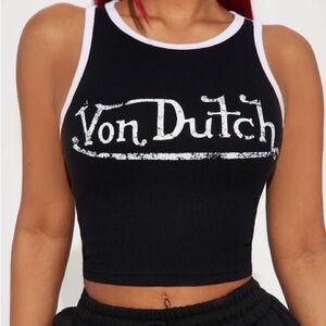 •The Takeover• New Von Dutch Ribbed Cropped Tank Top